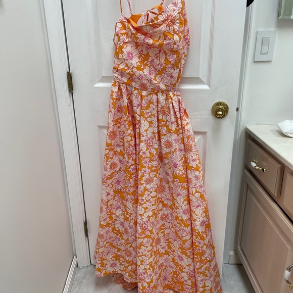 Side cutout midi dress, organic cotton - Picture 6 of 6